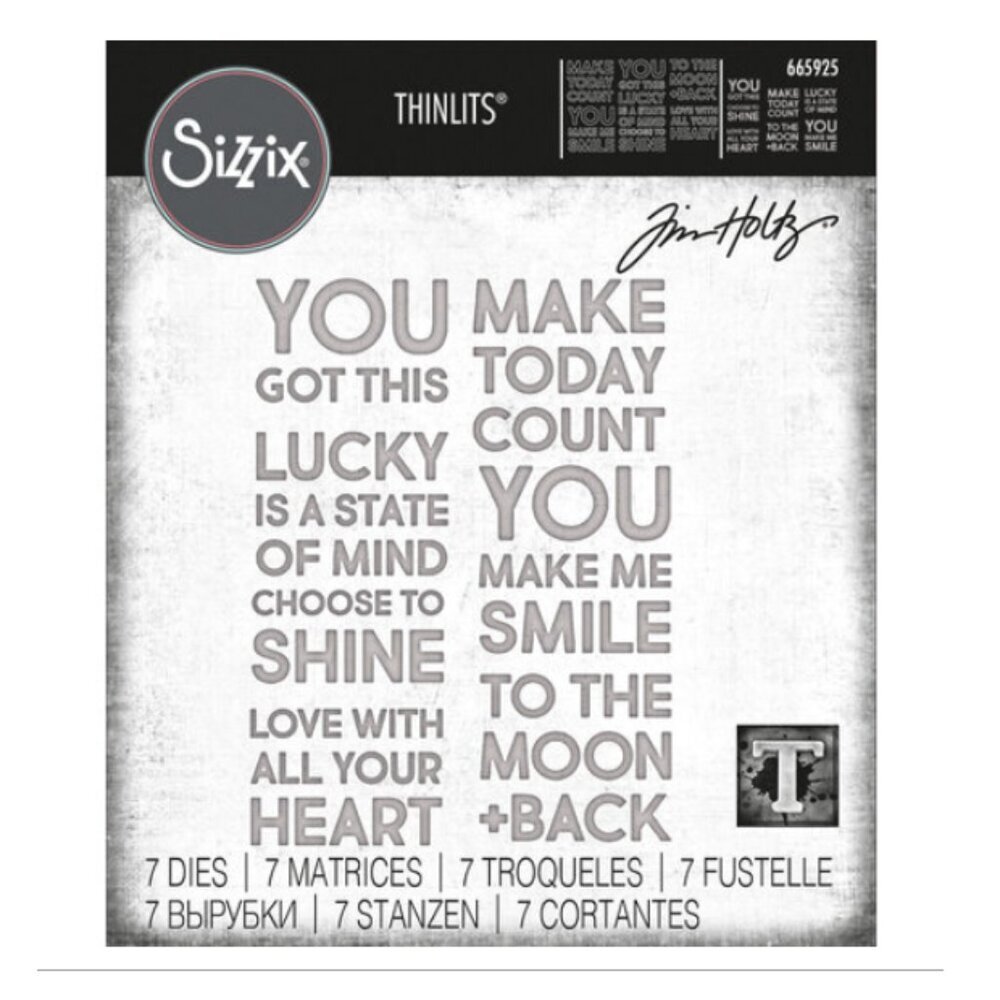 Sizzix Thinlits Die Set 7PK - Bold Text #2 by Tim Holtz - 665925 - NWT